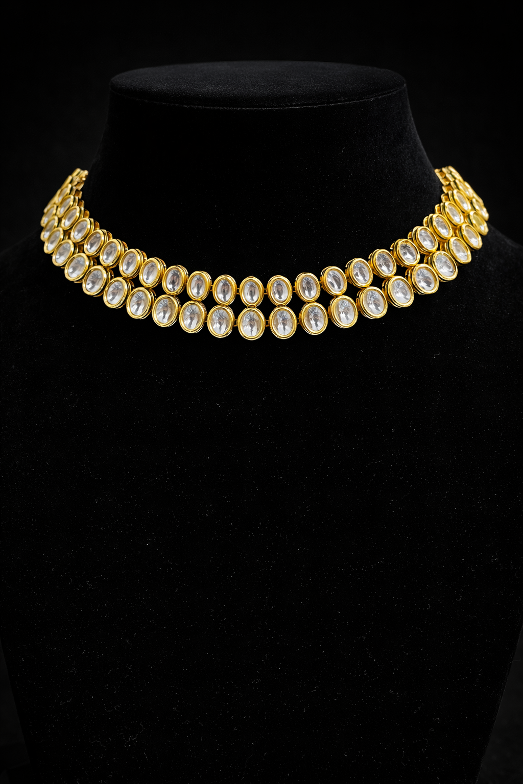Gold Finish Kundan Choker Set