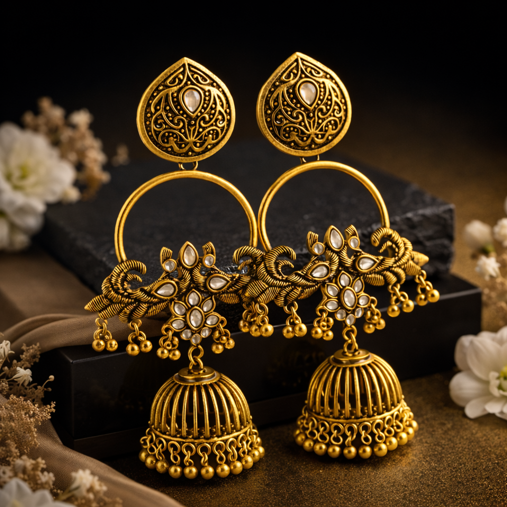 Mehndi Polish Heritage Jhumka