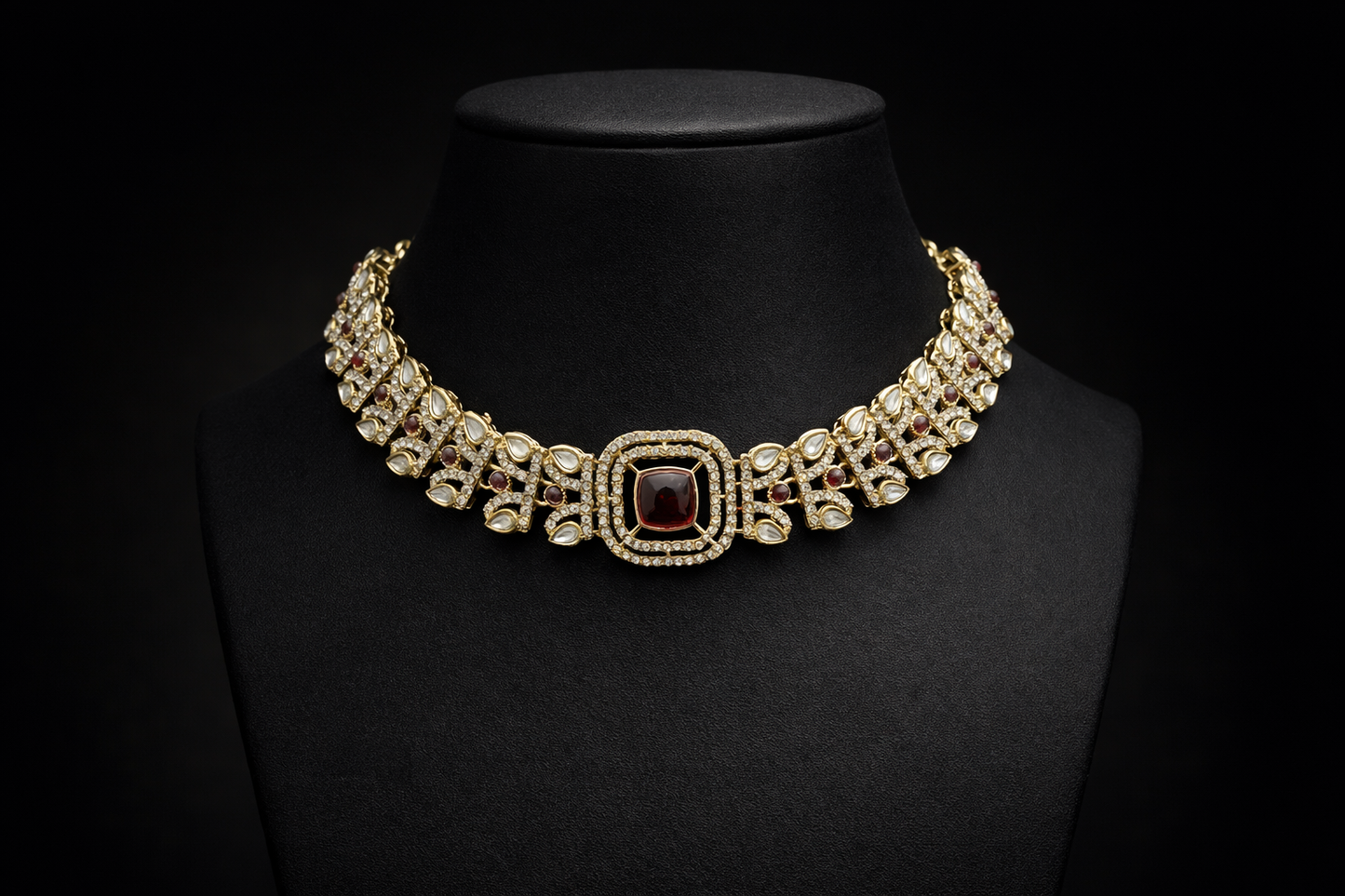 Ruby Moissanite Choker Set