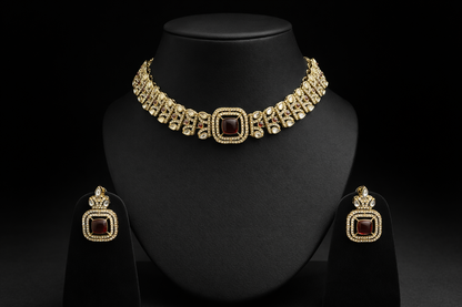 Ruby Moissanite Choker Set