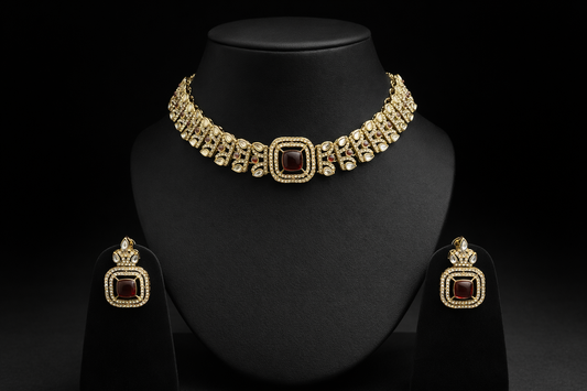 Ruby Moissanite Choker Set