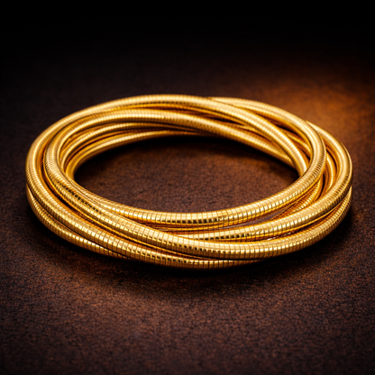 Anti-Tarnish Adjustable Stretchable Gold Band Bracelet