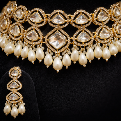 Pearl Drop Kundan Choker Set