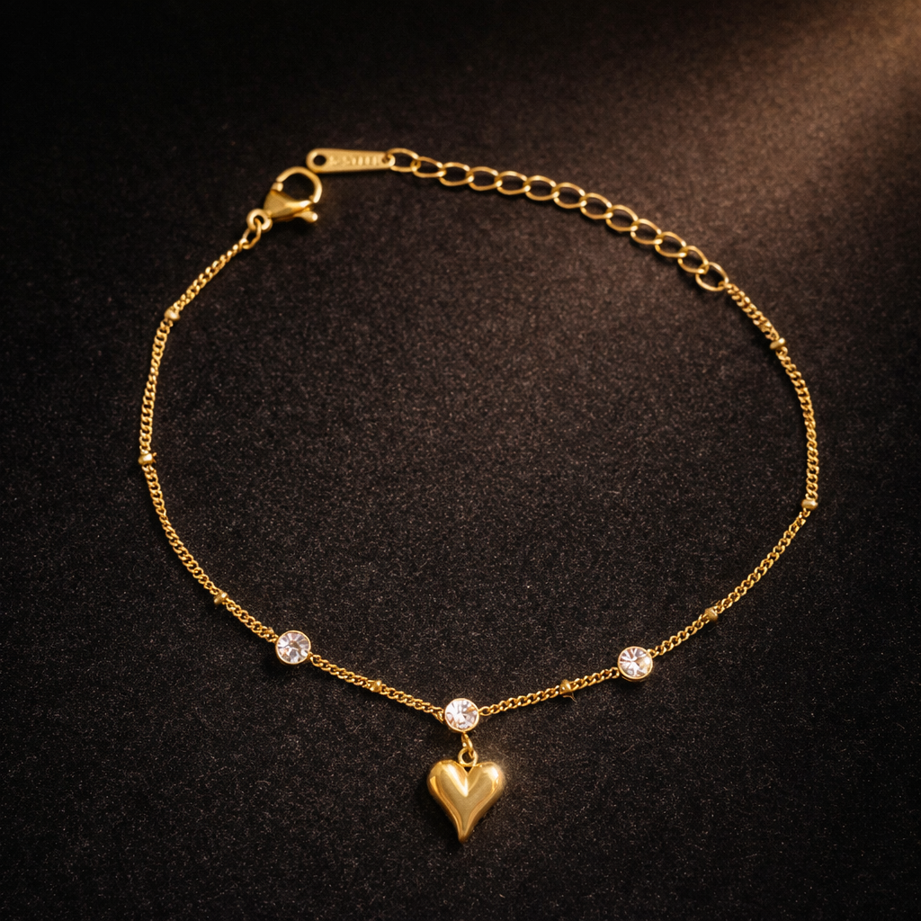 Golden Heart Anti-Tarnish Bracelet