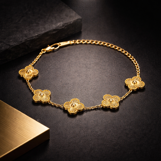 Floral Gold Anti-Tarnish Bracelet