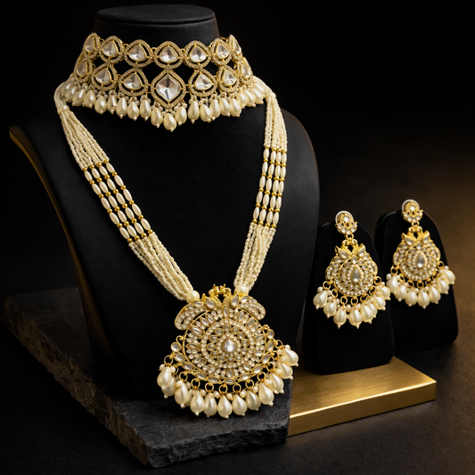 Kundan Pearl Bridal Set