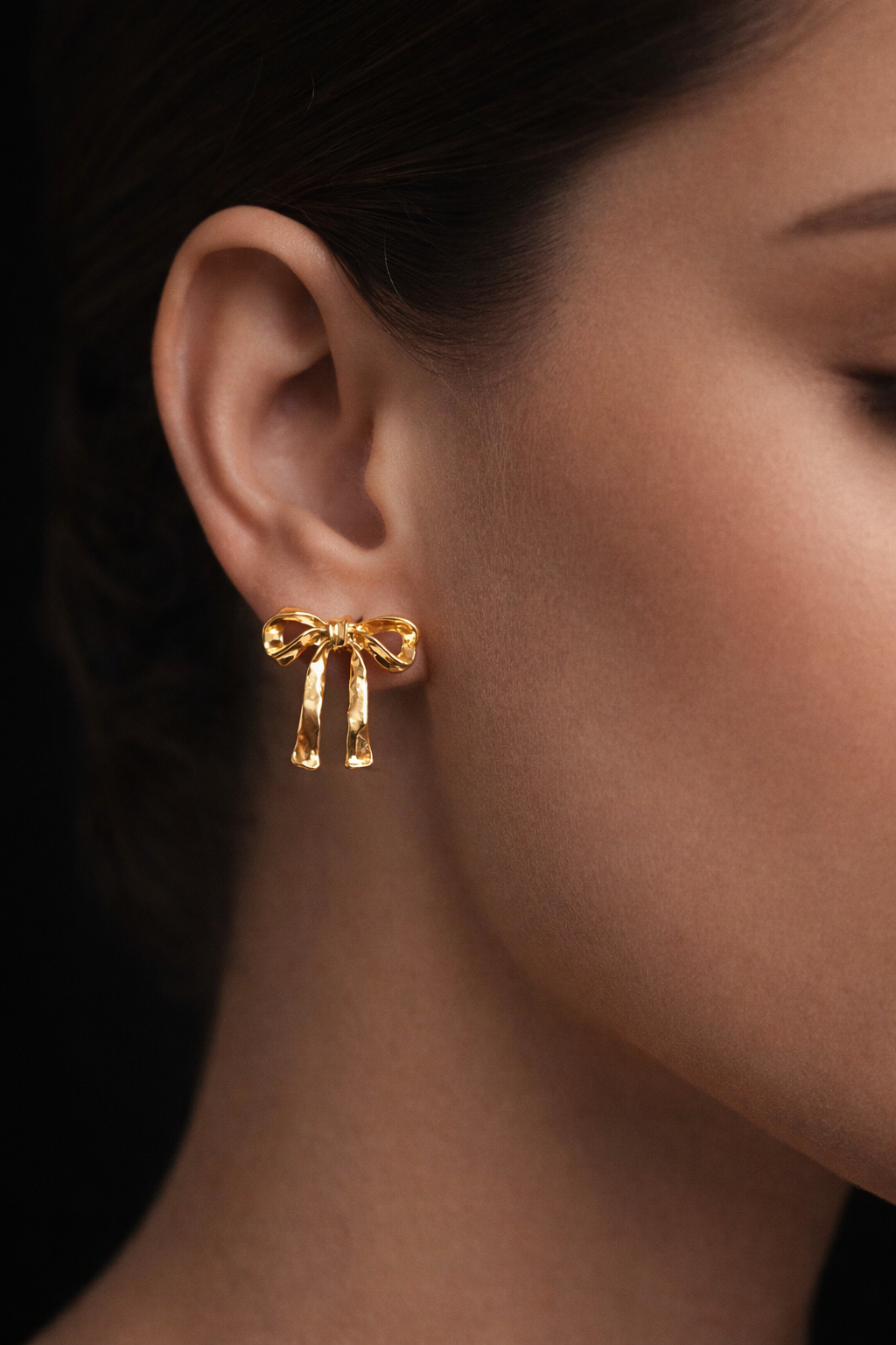 Golden Bow Anti-Tarnish Earrings