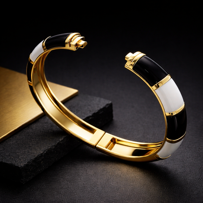 Enamel Gold Openable Bangle