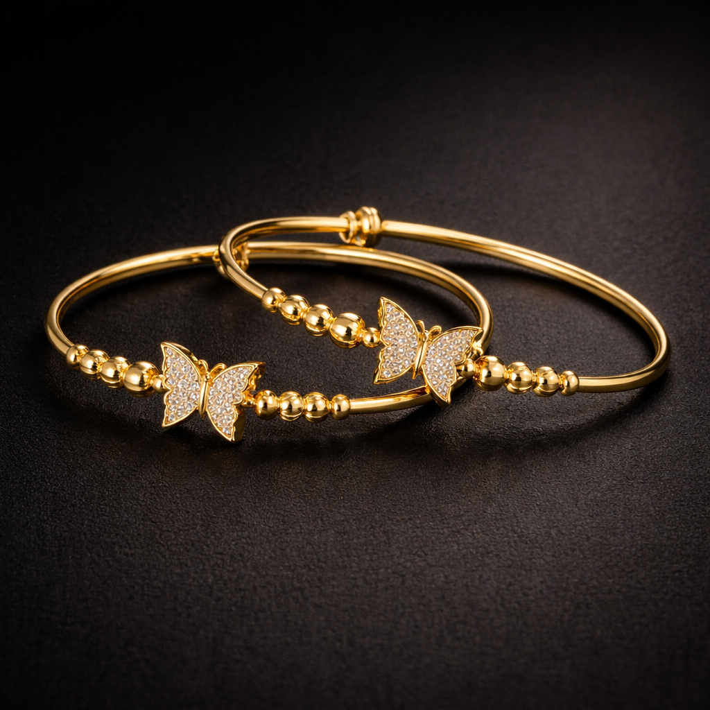 Twin Butterfly Gold Bracelet