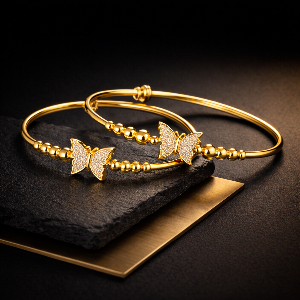Twin Butterfly Gold Bracelet