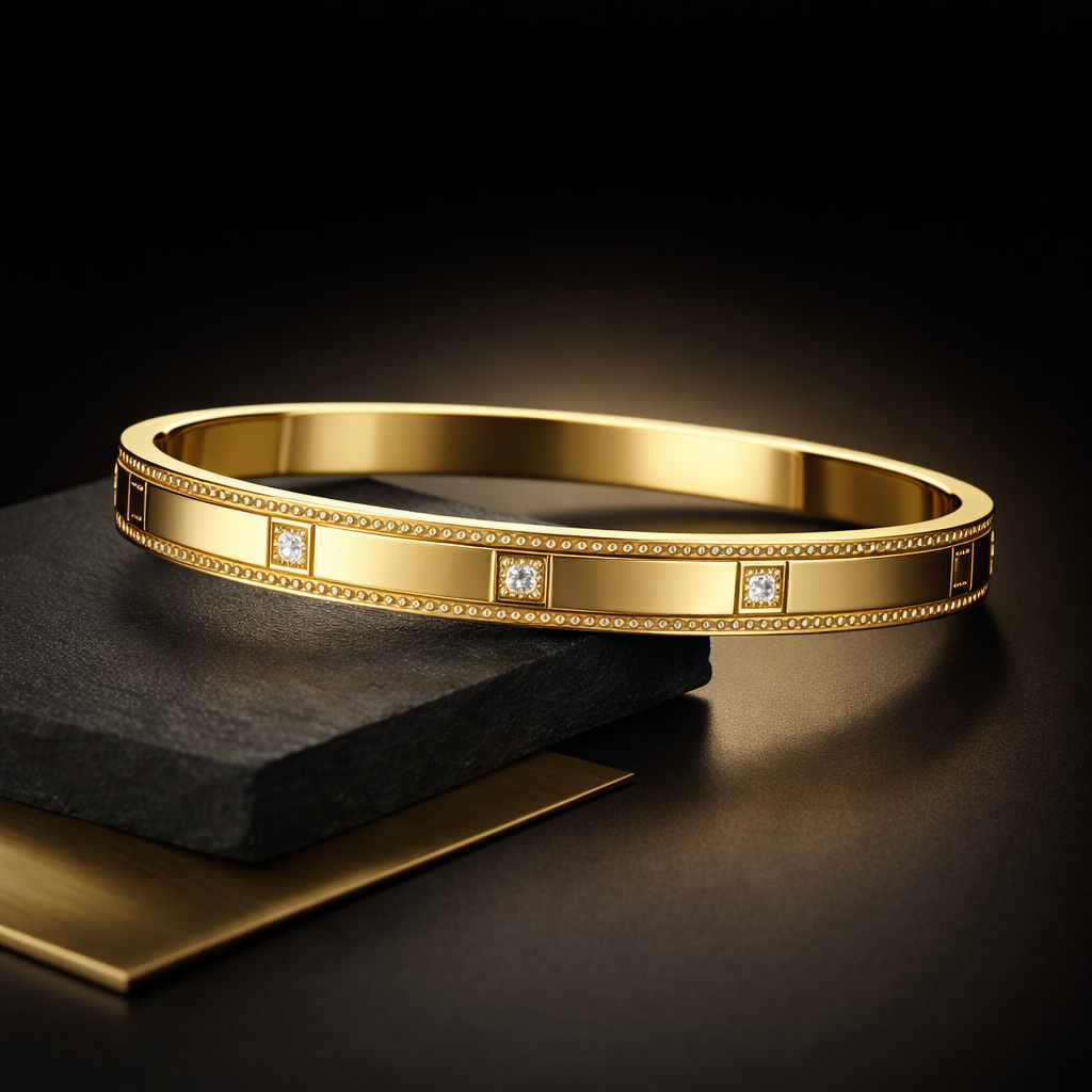 Anti-Tarnish Openable Square-Stone Kada