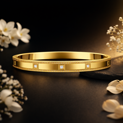 Anti-Tarnish Openable Square-Stone Kada