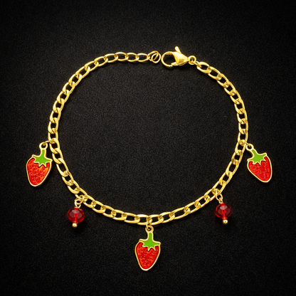 Strawberry Charm Anti-Tarnish Bracelet