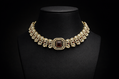 Ruby Moissanite Choker Set