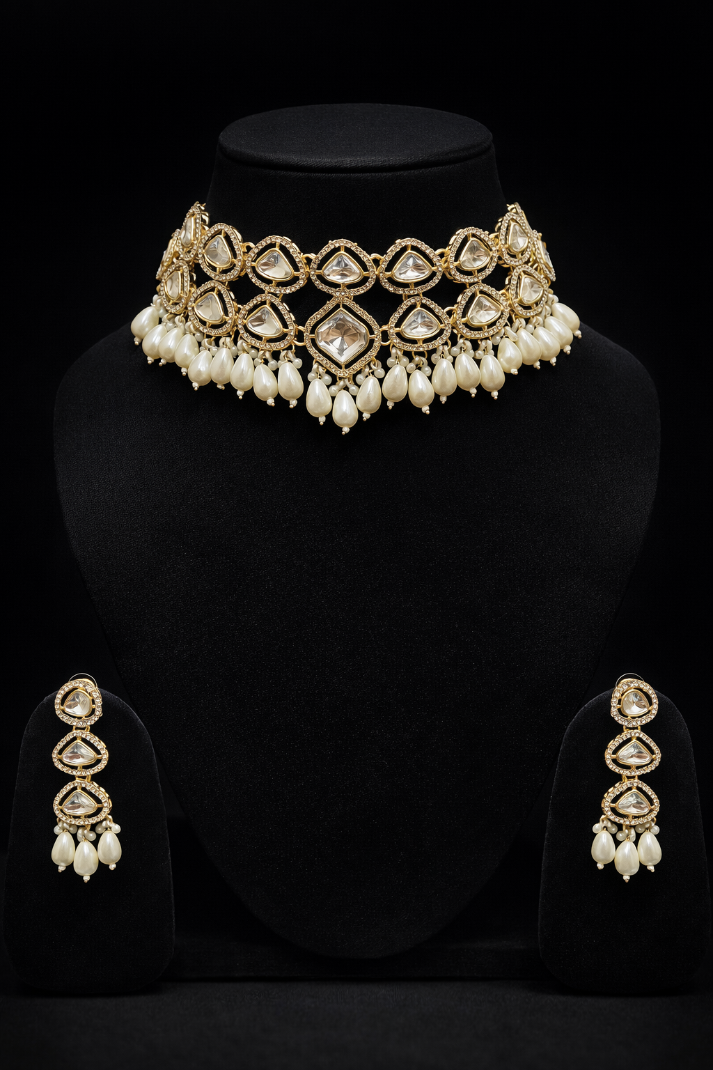 Pearl Drop Kundan Choker Set